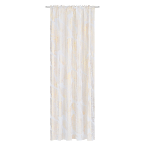 Firana z taśmą GREAT CHIC 140x270 biało-złoty